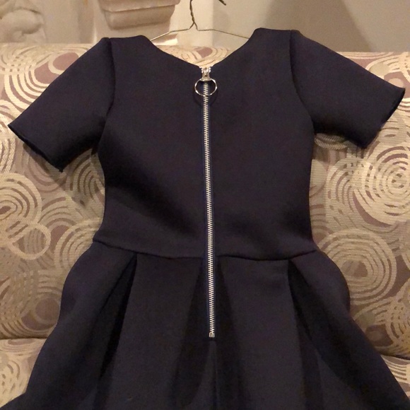 Zoe LTD scuba navy dress with 3D flowers